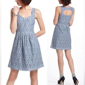 Anthropologie Deletta Silverfield Blue Lace Dress